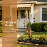 Triple Bluebells Garden Stake, Metal Flower Garden Stakes with Bells, Durable Rustic Metal Flower Outdoor Decor, Yard Ornaments Outside, for Walkways, Patios & Lawn