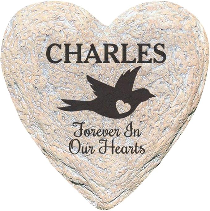 GiftsForYouNow Engraved Assorted Animals with Heart Memorial Heart Garden Stone, Bird Our