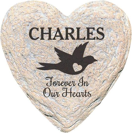 GiftsForYouNow Engraved Assorted Animals with Heart Memorial Heart Garden Stone, Bird Our