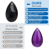 PATIKIL Teardrop Crystal Chandelier Pendants Beads, 6 Pack 160mm Length 38mm Chandelier Prisms Parts Ornaments Hanging Beads for DIY Arts Crafts Decoration, Black