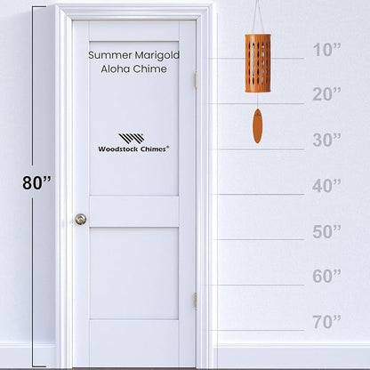 Woodstock Wind Chimes for Outside, Aloha Chime 28", Summer Marigold Windchime, Outdoor Patio and Garden Décor for Front Porch Decorative Wind Chime (ACSM)