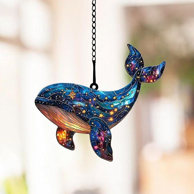 Ocean Whale Acrylic Suncatcher Window Hanging Sea Life Decor Beach Lover Gift Whale Ornament Home Decor