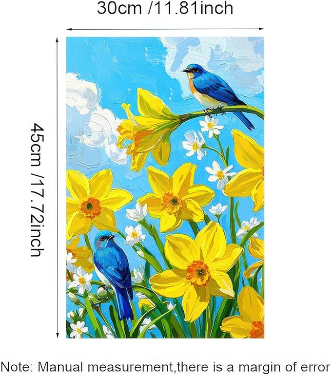 BlissYard Welcome Spring Garden Flag 12x18 Double Sided Bluebird Hummingbird Seasonal Small Flags For Outside Outdoor Decor Yard Farmhouse Holiday Spring Summer Decorations Yard Flags