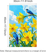 BlissYard Welcome Spring Garden Flag 12x18 Double Sided Bluebird Hummingbird Seasonal Small Flags For Outside Outdoor Decor Yard Farmhouse Holiday Spring Summer Decorations Yard Flags