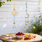2Pcs Sun Catcher Crystals, Crystal Suncatchers Window Hanging, Natural Amethyst Pendant Ornament for Indoor Outdoor Prism Home Garden Meditation Decor