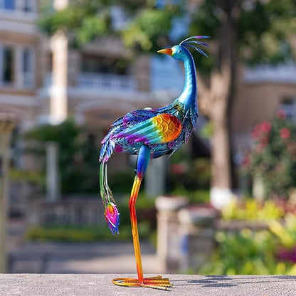Metal Peacock Garden Decor Outdoor Statue, Peacock Yard Art Sculptures Outside Decoration for Home Patio Lawn Backyard, Gift for Women Moms Grandma
