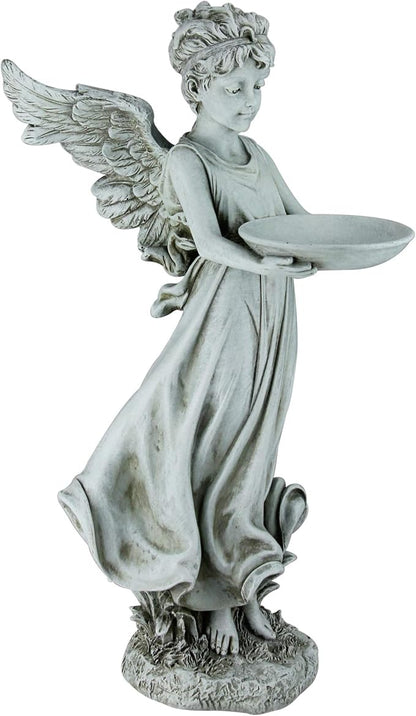 Joseph's Studio by Roman, 18" H Angel Birdfeeder Garden Statue, Religious Outdoor Decor