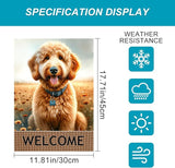 BlissYard Dog Welcome Garden Flag 12x18 Inch – Double-Sided Outdoor Yard Flag, Spring Summer Garden Decor for Lawn Porch Patio Backyard, Goldendoodle Dog Lovers Gift
