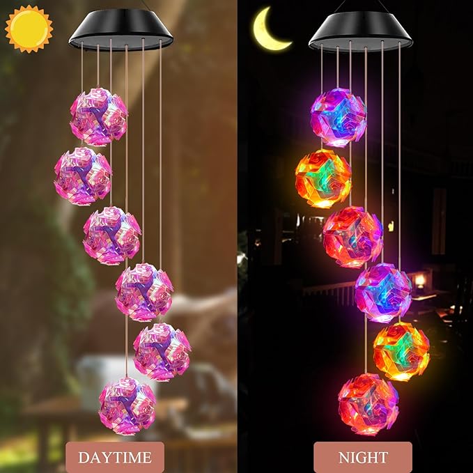 Hanging Solar Lights, Outdoor Color Change Wind Chime Light Decoration, Father/mom/Woman/Grandmother/Daughter/Aunt/Friend/Wife and Sisters, Gardening Gift, Birthday Gift, Garden/Patio Decoration.