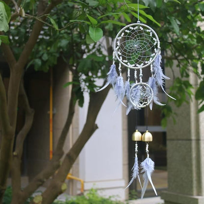 Dreamcatcher Handmade Feather Indian Round Net Wind Chimes for Balcony, Study, Bedroom Hanging Decoration