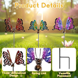 3 Pack Butterfly Decorative Garden Stakes,Metal Openwork Colorful Butterflies Yard Art Garden Stakes for Outdoor Lawn Pathway Patio Plant Pot Flower Bed Ornaments