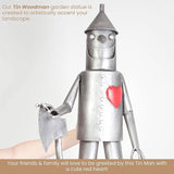 Bits and Pieces - 30.5” Tall Tin Woodsman with a Heart Garden Statue - Yard Decorations - Outdoor Sculptures - Garden Decor - Tin Man Yard Art