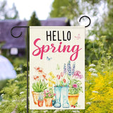 Hello Spring Garden Flags for Outside,Spring Theme Garden Flag Yard Lawn Porch Flags for Outdoor Decorations 12x18 Inch Double Sided