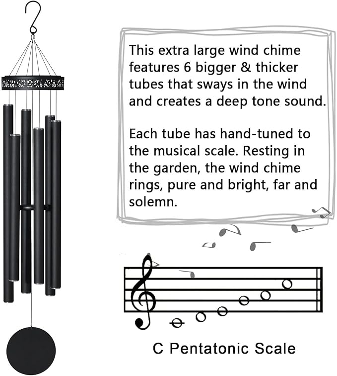 Extra Large Wind Chimes for Outside Deep Tone, Sympathy Memorial Gifts for Loss of Loved one,48" Church Wind Chime Outdoor Clearance,Hanging Decor for Garden,Yard,Patio and Lawn