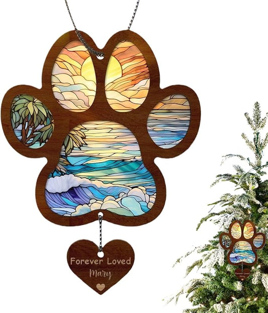 Wooden Puppy Sun Catcher - Rainbow Maker Decoration, Dog Memorial Sculpture | Wall Hanging Art for Home, Garden, Office, Window, Adds Colorful Charm to Any Space, Thoughtful to Dogs