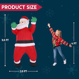 Joiedomi 5.5 FT Tall Christmas Inflatables Outdoor Decorations Hanging Santa with Gift Bag, Christmas Blow Up Climbing Santa Yard Decoration with Build-in LED for Xmas Party, Garden, Lawn Decor