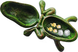 BSTGIFTS Iron Frog Key Hider - Outdoor Statue, Cast Iron, Green Frog, Hide a Key, Garden Decoration