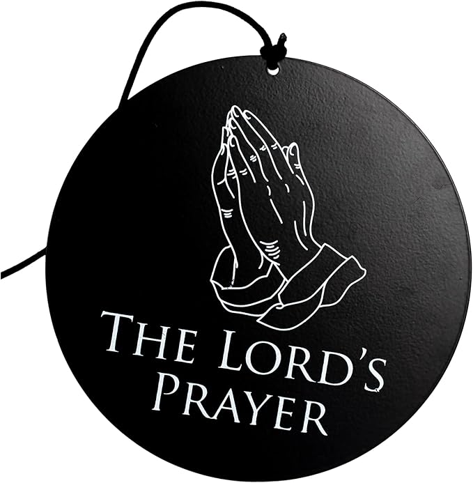 The Lord's Prayer Our Father Who Art in Heaven Black 35 inch Metal Wind Chime