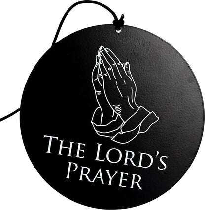 The Lord's Prayer Our Father Who Art in Heaven Black 35 inch Metal Wind Chime