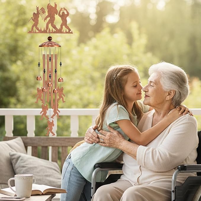 Bigfoot Wind Chimes Outdoor - Sasquatch Gifts for Women Mom Grandma Friend Metal Windchime Decor for Outside Garden Patio Backyard Porch Christmas New Year Decoration Indoor Art Hanging