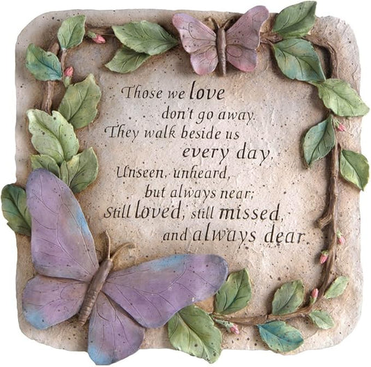 Evergreen Those We Love Don't Go Away Garden Memorial Stone | Outdoor Safe | 10-Inch | Remembrance Gift | Décor for Homes, Lawn and Garden