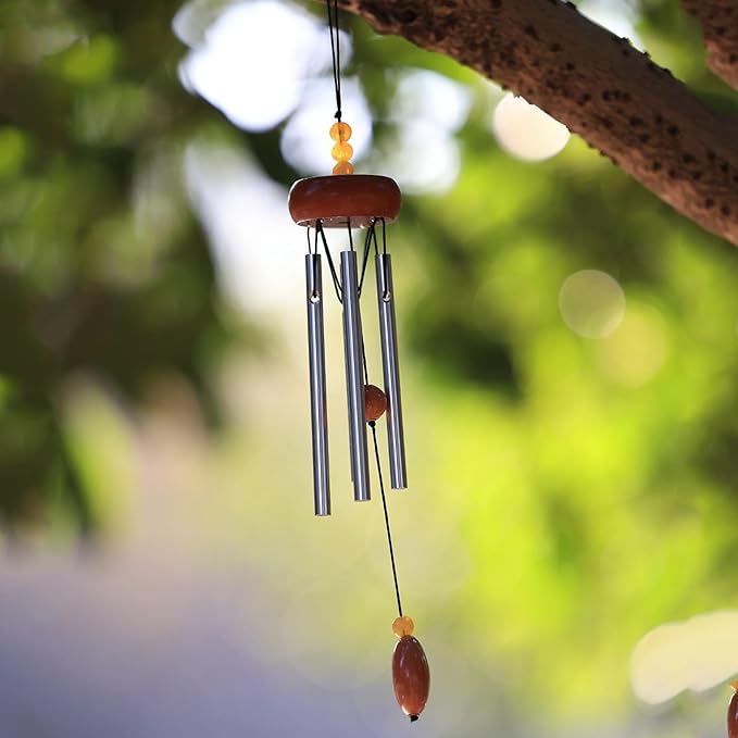 Small Wind Chimes for Outside,Mini Wind Chimes for Indoor,with Wind Catcher, Suitable as A Gift,Christmas Windchimes Indoors Gifts for Unisex (Yellow)