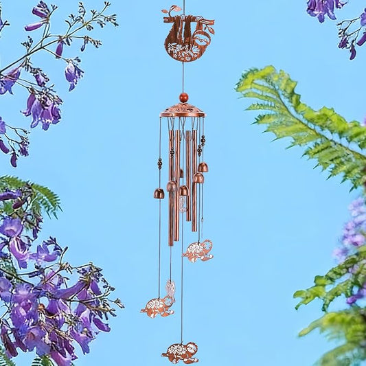 Sloth Wind Chimes for Outside - Metal Windchimes Outdoors, Sloth Gifts for Women/Men, Memorial/Birthday/Housewarming/Festival Gifts, Chimes for Garden Decor Patio Yard Outdoors