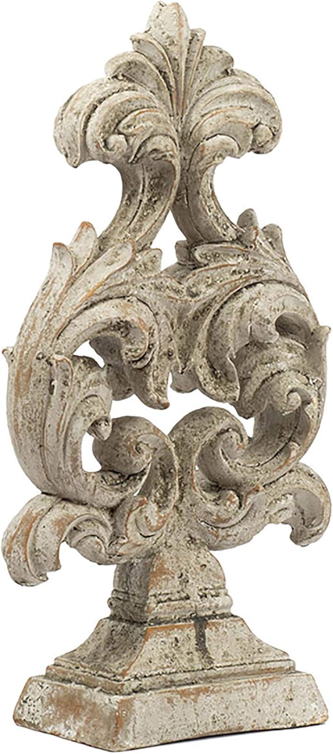 A & B Home 14.5" Decorative Crested Arrow Cement Sculpture with Aged Finish for Indoor Outdoor
