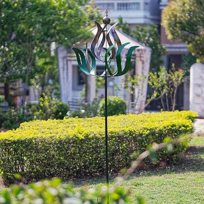 DREAMYSOUL Large Wind Spinner Outdoor, 90.5" Metal Tulip Wind Mills, 360 Degrees Rotating Kinetic Wind Mills for Lawn Backyard Patio Garden Decor Yard Art