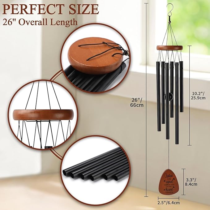 PRSTENLY 26 Inch Memorial Wind Chimes for Loss of Loved One, Sympathy Gift Wind Chimes for Loss of Father Mother Son, Daughter, Friends, Sister, Bereavement Remembrance Gift in Memory of Loved One