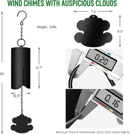 Feng Shui Windbell with Auspicious Clouds, Large Wind Chimes for Outdoors,Wind Chimes for Outside Deep Tone,Memorial Windbell for Loss of Loved One Prime.36 Inch