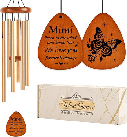 Aurahouse Mimi Gifts Wind Chimes 36'', Mimi Birthday Gifts, Gift for Mimi, Mimi Gift Ideas from Grandkids for Thanksgiving, Christmas, Valentines Day, Mothers Day