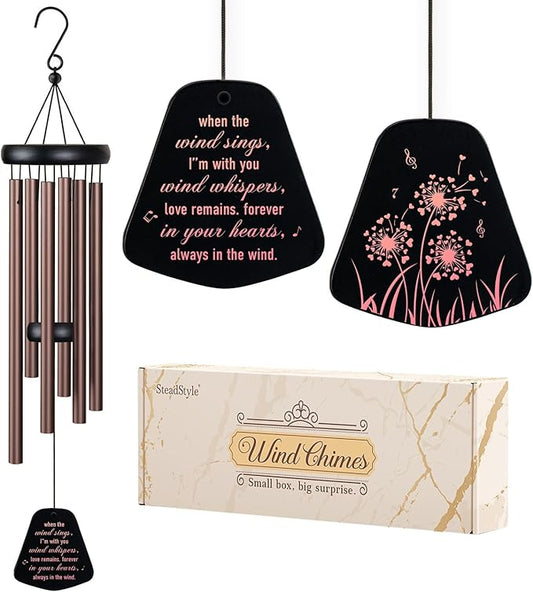 SteadStyle Memorial Gifts, Sympathy Wind Chimes for Loss of Loved One, Bereavement Memorial Remembrance Gifts for Loss of Mom Dad Husband Wife, Home Decor Outdoor Garden Patio(26in)