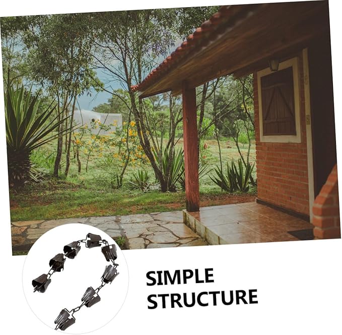 1m Flower Chain Rain Chain Gutter Hangers Decorative Chimes Cups Replacement for Gutter Style Decor