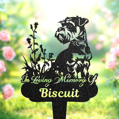 Custom Mini Schnauzer Memorial Grave Marker, Personalized Dog Garden Stake, Schnauzer Headstone, Yard Art, Cemetery Decor, Pet Loss Gift.