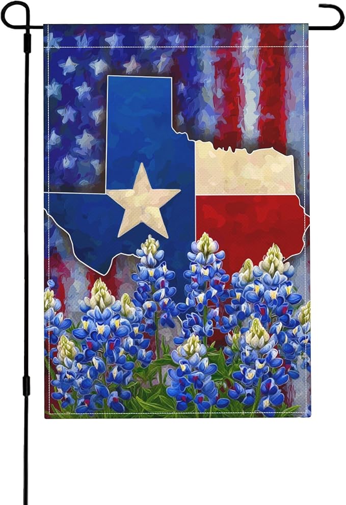 Texas Garden Flag Seasonal Double Sided 12 x 18 Inch Small Yard Flag for Indoor Outdoor Decor Holiday All Seasons
