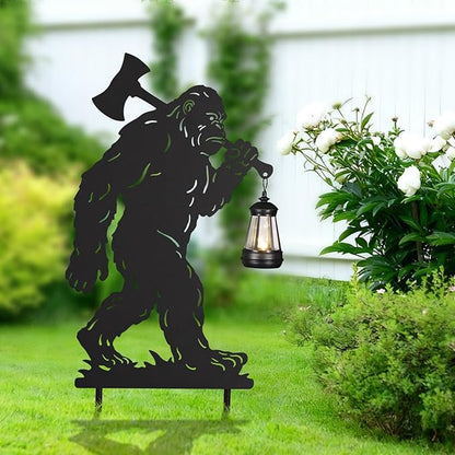 nawaza Bigfoot Metal Garden Stakes Decorative 2Pack,Solar Lights Outdoor Garden Decor Stake,Birthday Gifts for Mom Women,Decorative Metal Housewarming Ornament for Lawn Patio Yard Pathway Black.