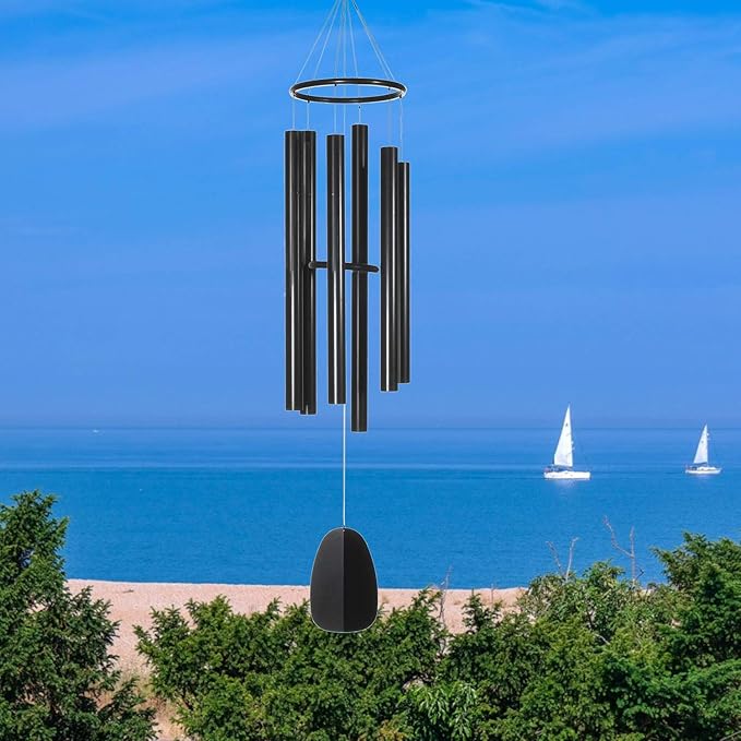Woodstock Chimes Signature Collection, Bells of Paradise, Black 68", Decor Designs Wind Chimes for Outdoor, Patio, Home or Garden Décor (BPK68)