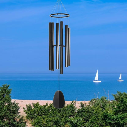 Woodstock Chimes Signature Collection, Bells of Paradise, Black 68", Decor Designs Wind Chimes for Outdoor, Patio, Home or Garden Décor (BPK68)