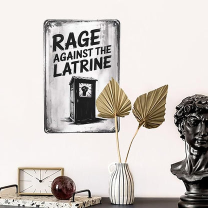 Rage Against The Latrine Toilet 8X12 Inches Metal Wall Decor For Bathroom,Vintage Gothic Boho Home & Wall Decor Aesthetic,Kitchen Signs & Room Aesthetic Poster For Farmhouse Garden Yard Patio