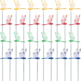 VGOODALL 24PCS Dragonfly Garden Stakes, Plastic Garden Decorations 4 Colors Dragonfly Ornaments for Indoor Outdoor Yard