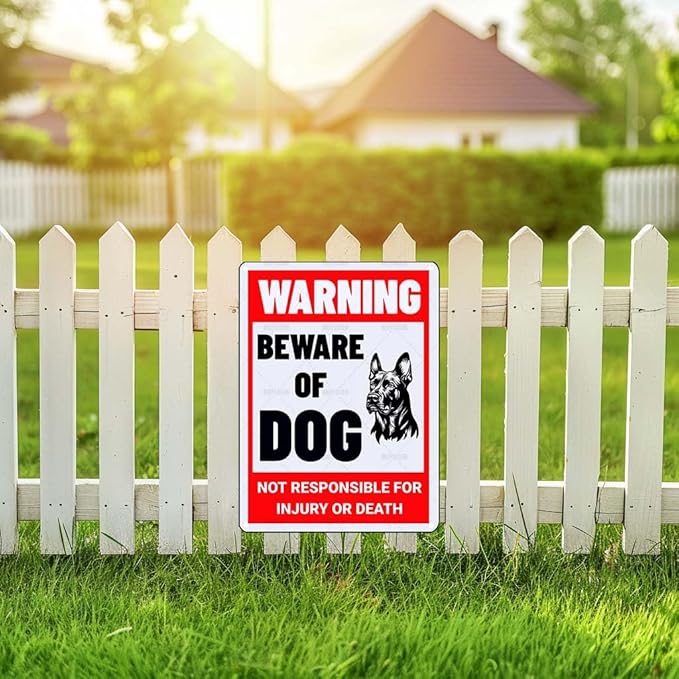 Beware of Dog Sign Doberman Metal Sign Warning Beware of Dog Signs for Fence Outdoor Farm Garden Gate Home Yard Decor 12x16 Inch