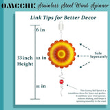 Sun Wind Spinner Outdoor Decor, Yellow Orange Sunflower 12 Inch 3D Wind Sculpture for Garden Patio Yard Hanging, Ideal Gifts for Mom Women