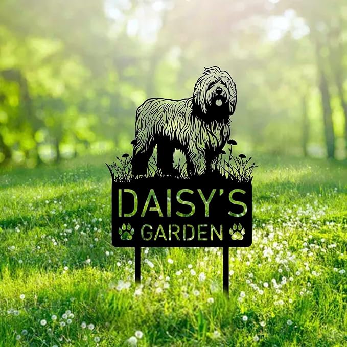 Custom Komondor Dog Metal Memorial Garden Stake Personalized Pet Grave Marker Name Sign Remembrance Stake Decor Sympathy Dog Loss,Outdoor Statues for Yard Garden Lawn Patio Pathway Grave.