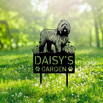 Custom Komondor Dog Metal Memorial Garden Stake Personalized Pet Grave Marker Name Sign Remembrance Stake Decor Sympathy Dog Loss,Outdoor Statues for Yard Garden Lawn Patio Pathway Grave.