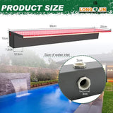 LONGRUN 90cm Pond Waterfall Blade,Acrylic Pool Fountain with RGB Bluetooth LED Light, Complete Waterfall & Stream Kits for Outdoor Water Features