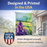 Caroline's Treasures New Jersey Violet in Watercolor House Flag Large Porch Sleeve Pole Decorative Outside Yard Banner Artwork Wall Hanging, Polyester, House Size, Multicolor