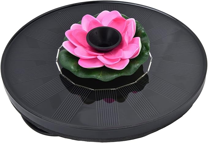 Milltrip Flower Solar Fountain, Floating Solar Powered Water Feature for Bird Bath, Garden Pond & Outdoor Decor (Pink)