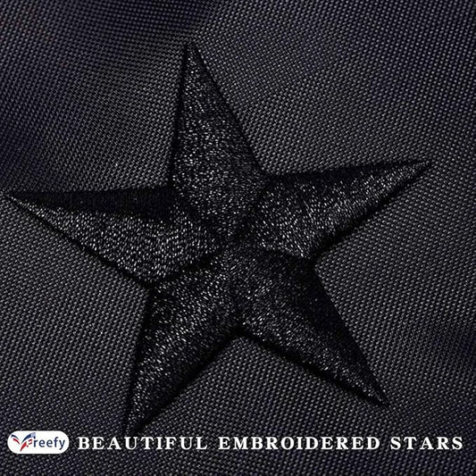All Black American Flag 3x5 ft - Embroidered Stars,Heavy Duty Durable Nylon,Sewn Stripes,Brass Grommets,Perfect for Indoor/Outdoor Use Black US USA Flags.