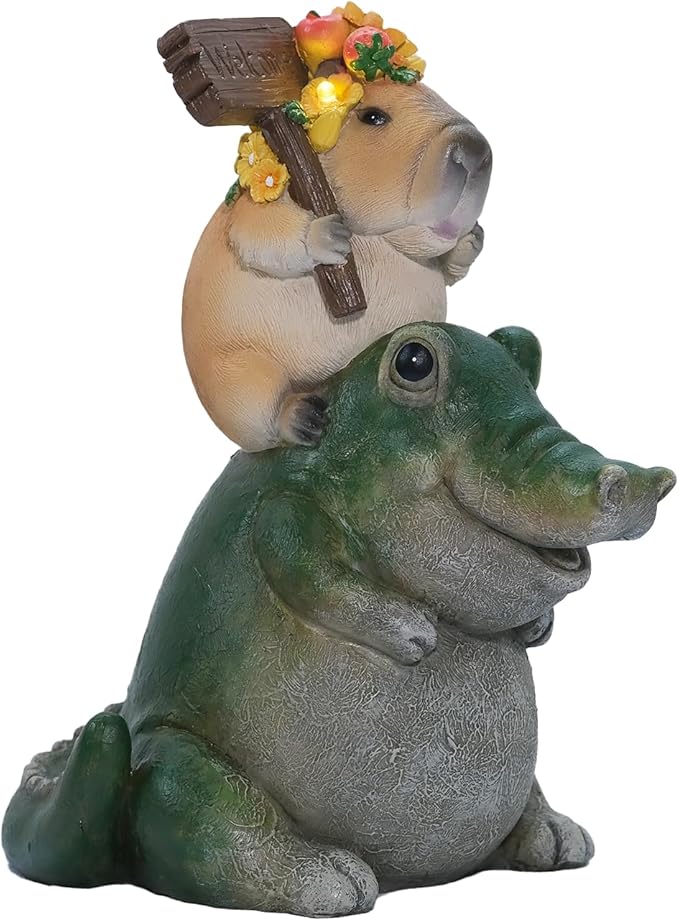 Zayton Garden Outdoor Capibara Statues Yard Resin Decoration Gift Handmade Housewarming Gift for Patio Yard Lawn Waterproof Cracking